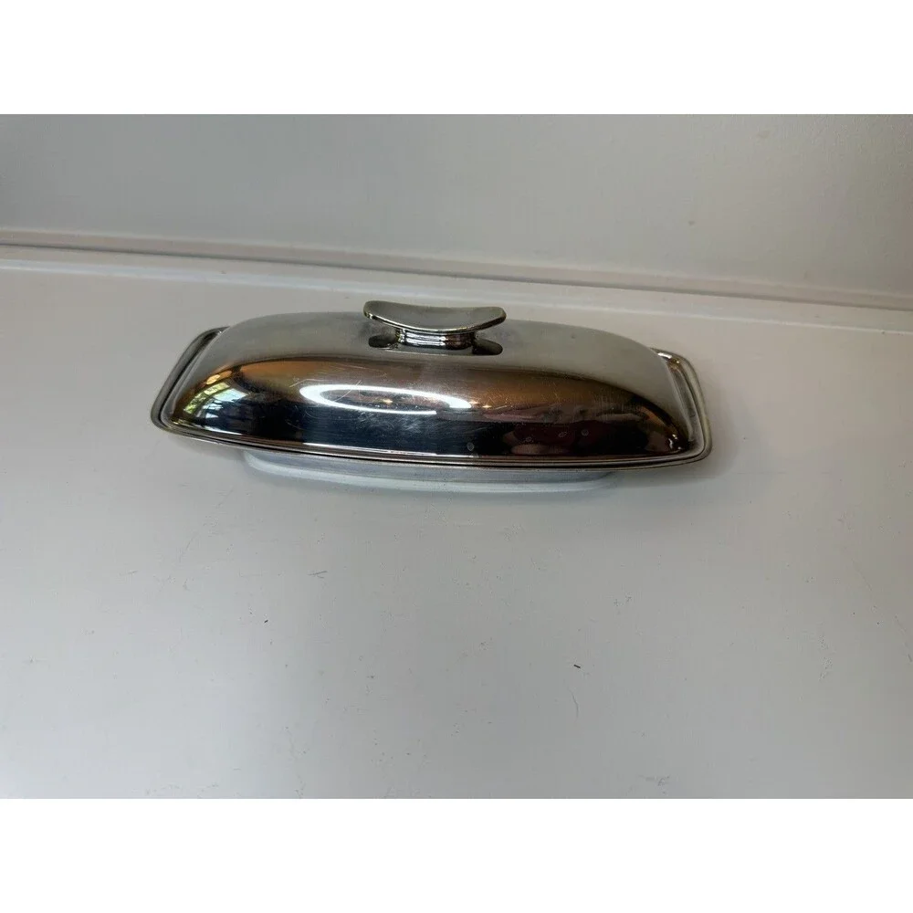 Vintage 1950s Gorham Silver Plated Butter Dish & Lid YC775